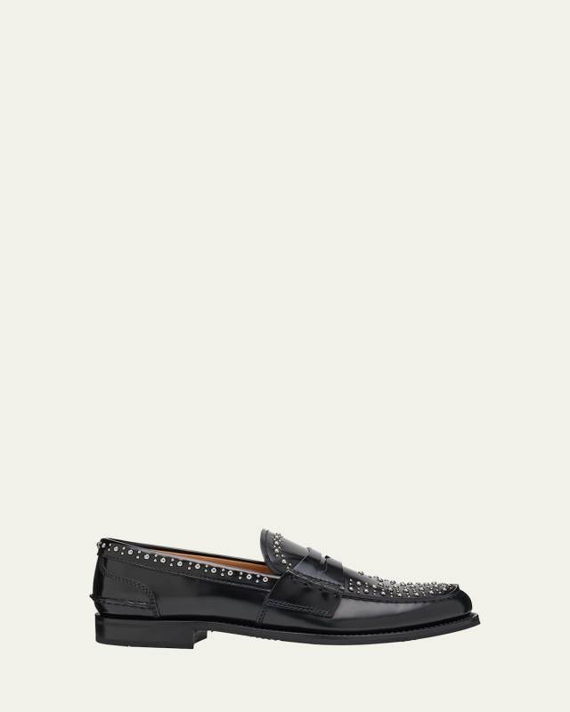 Pembrey Studded Leather Penny Loafers